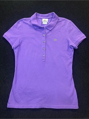 Lacoste Women's Lavender Short Sleeve Polo Shirt